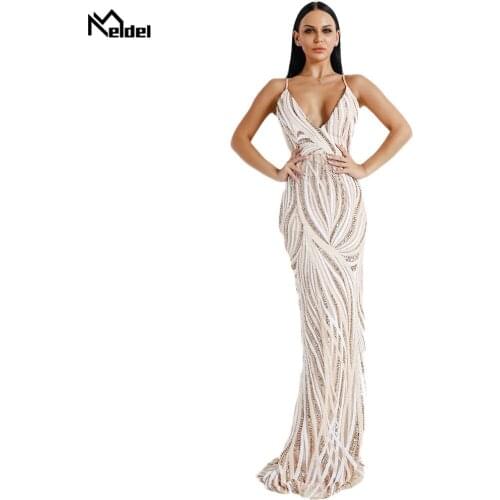 Fashion Perfect Gold V Neck Evening Dress Sleeveless Shining Formal Elegant Dresses for Prom Zipper Self-Floor Length
