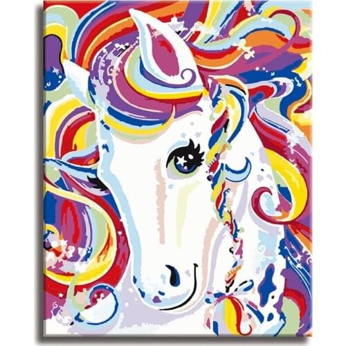 My Little Pony Paint by Numbers Colorful Oil Painting Abstract 16x20 Framed DIY Paint by Numbers Kit for Adults Beginners
