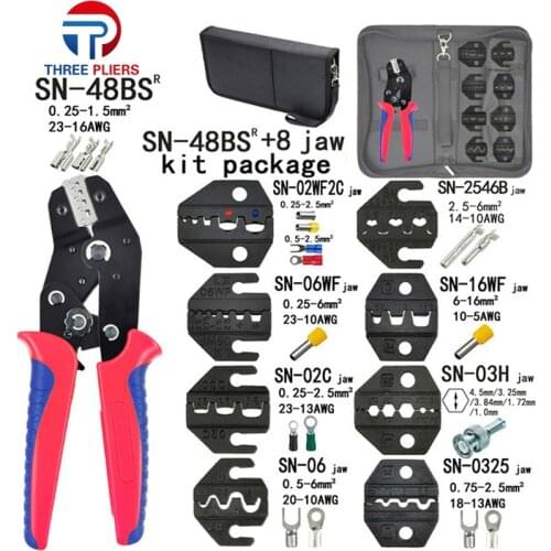 Crimping Pliers Set SN-48BS(=SN-48B+SN-28B) Jaw Kit for 2.8 4.8 6.3 VH3.96/Tube/Insulation Terminals Electrical Clamp Min Tools