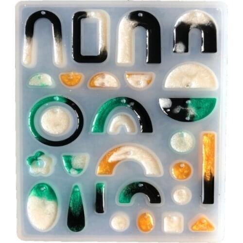 New mirror Crystal Drop Earring Pendant mold DIY resin ring hand made geometric assembly mold