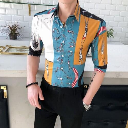 2021 New British Korean Fashion Slim Shirt Contrast Color Personalized Youth Shirt Promotion
