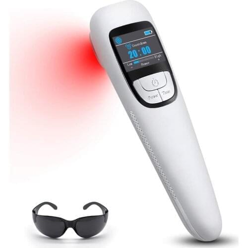 Upgraded Cold Laser, LLLT Low Level Laser Therapy Pain Relief Device for Muscle Reliever 650nm + 808nm, 4 Power + 4 Timer