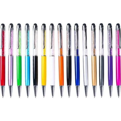 Wholesale Metal Pen Crystal Diamond Touch Screen Dual-purpose Ballpoint Pen 500 Pcs Per Set Color Promotional Advertising Gifts