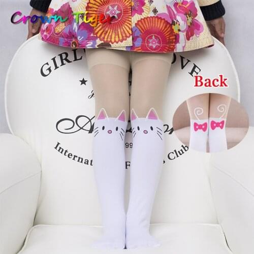Cartoon cat autumn Girls Tights spring Lovely cute cat Bunny Velvet Stockings for Girls pantyhose Patchwork Kids girl leotard