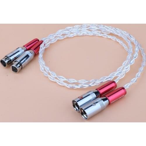 Pair Hifi XLR Cable Pure 5N OCC Silver-plated Audio Cable With XLR Plug Hifi XLR Balance Extension Cord Audio Signal Cable