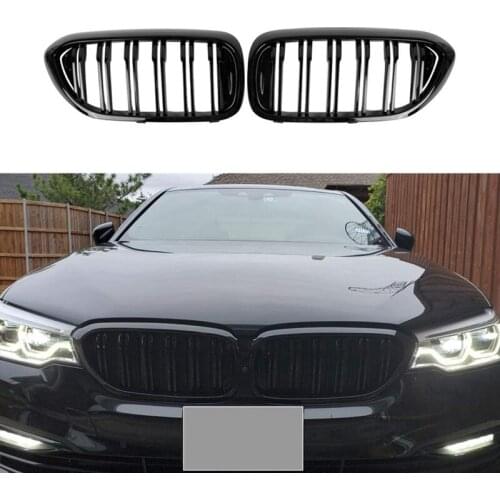 Front Bumper Kidney Grille Grill for BMW G30 G31 G38 5 Series 525I 530I 540I 550I with M-Performance Black Double Line Kidney Gr