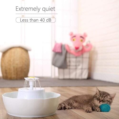 Pet Fountain Cat Water Dispenser LED Lighting 2.3L Cat Fountain Dog Water Drinking Dual Filters Fresh Clean Water Ultra Quiet