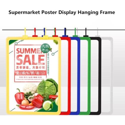A5 Supermarket Plastic Poster Hanging Frame Price Listing Display Sign Holder Frame Board
