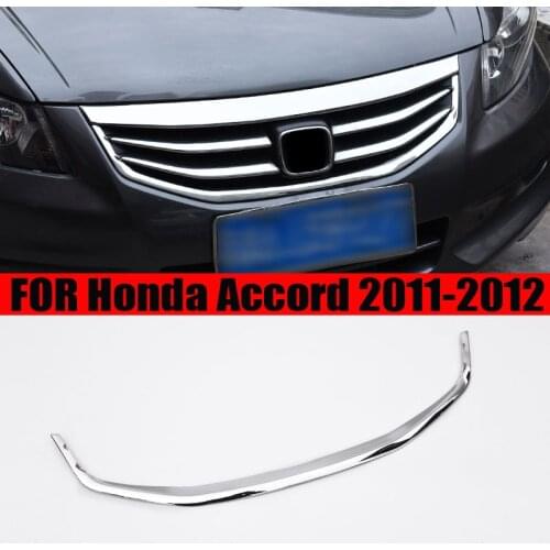 Fit For Honda Accord 8th 2011 2012 2013 ABS Chrome Front Bumper Grill Grille Strip Decorative bright strip