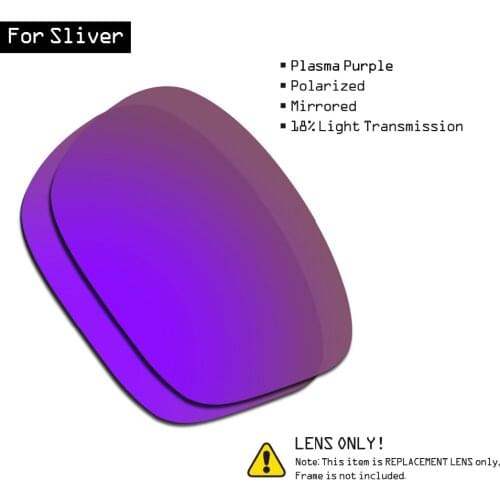 SmartVLT Polarized Sunglasses Replacement Lenses for Oakley Sliver - Plasma Purple