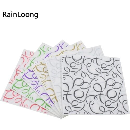 [RainLoong] Geometry Curve Paper Napkins Beverage Event & Party Tissue Napkins Decoration Serviettes 1 pack (20pcs/pack)
