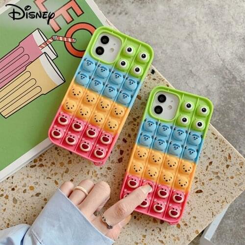 Disney Winnie The Pooh Relieve Stress Pop Fidget Toys Phone Case for Iphone 6 6S 7 8 SE X XS XR 11 12 Pro Max Silicon Cover