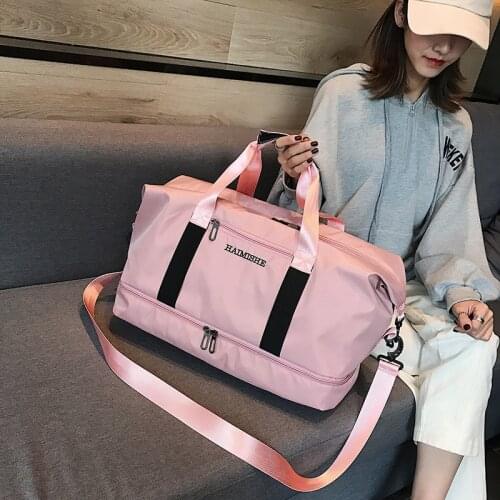 Gym Bags For Women With Shoe Compartment Sport Gym Bag With Wet Pocket New Femal Yoga Duffel Bags Outdoor Travel Luggage Bags 50
