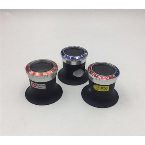 Head-mounted Watch Repair Magnifier Alloy steel 5X/10X Magnifying Glass Eye Loupe Loop Watchmakers Jewelry Watch Repair Tools