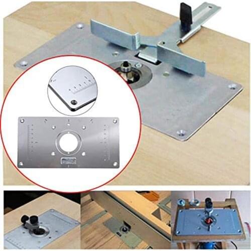 Router Table Insert Plate with Router Insertion Ring and Install Screws for DIY Woodworking Engraving Machine Benches
