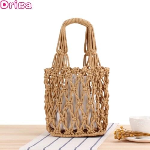 Driga Women Handbags Travel Shoulder Bags Drawstring Womens Straw Bucket Bags Woven Bags 2020 New Shopping Purses Beach Bags