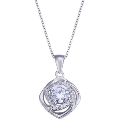 MADALENA SARARA Fashion 925 Sterling Silver Chain Girls Necklace With AAA Cubic Zircon Inlaid Vintage Style