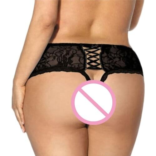 Plus Size Women Sexy Lingerie Floral Lace Underwear For Women Sexy Panties Cheeky G-String Thong Briefs With High Lace Waistband