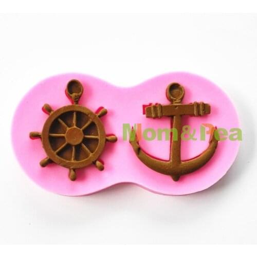 Mom&Pea 0720 Free Shipping Rudder & Anchor Shaped Silicone Mold Cake Decoration Fondant Cake 3D Mold Food Grade