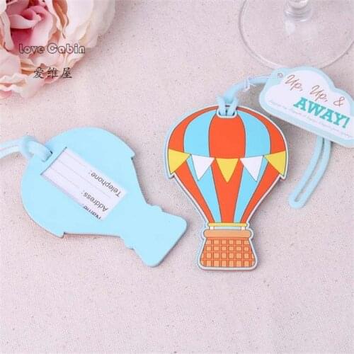 10pcs Summer Wedding Favors "Up, Up & Away" Hot Air Balloon Luggage Tag Wedding Baggage Tags Suitcase Labels Party Giveaway