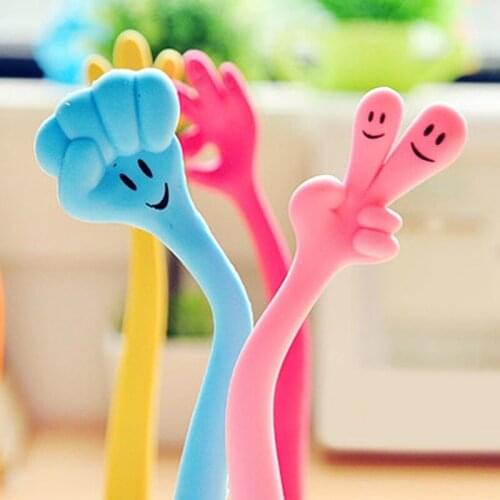 24PCS Creative Stationery Cartoon Bending Pen Cute Ballpoint Pen Finger Fun Gesture Pen Office Supplies