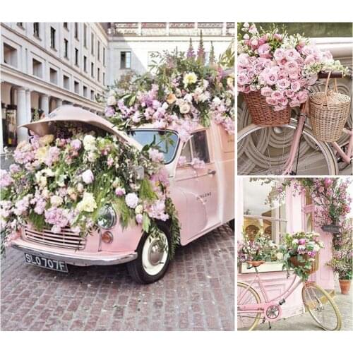 5D Diamond Painting Full Square Flowers Bicycle Cross Stitch Mosaic Picture of Rhinestones Decor Diamond Embroidery Landscape