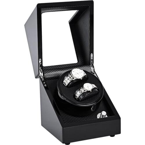 2+0 Automatic Watch Winder Carbon Fiber Watches Box Jewelry Display Storage Case Organizer Watches Accessories