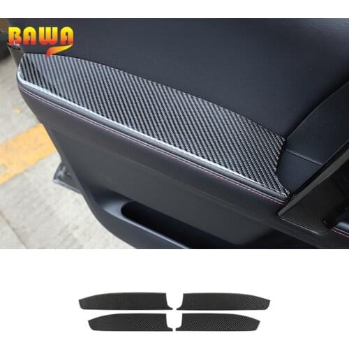 BAWA Soft Carbon Fiber Car Door Inner Armrest Handle Decoration Cover Stickers for Toyota 4Runner 2010+ Auto Interior Accessorie