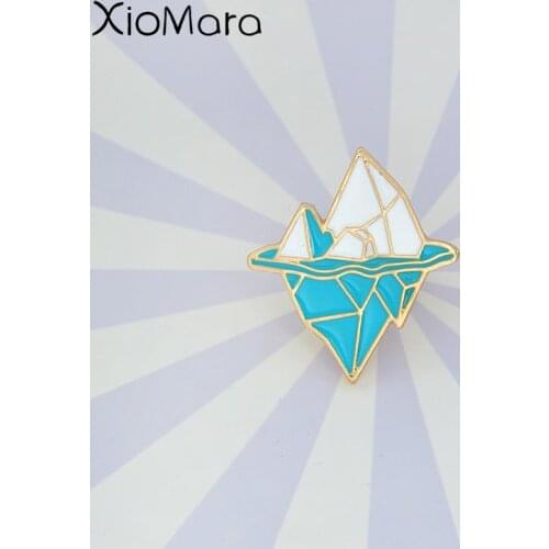 White Iceberg Blue Ocean Enamel Pin Little Cute Cartoon Floating Iceberg Badge Brooch Lapel Pins For Women Men Jewelry Gifts