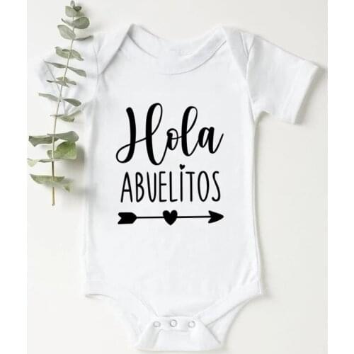 Pregnancy Announcement Hola Abuelitos Newborn Baby Bodysuit Infant Onesies Announcement To Be Grandparents Baby Shower Gift