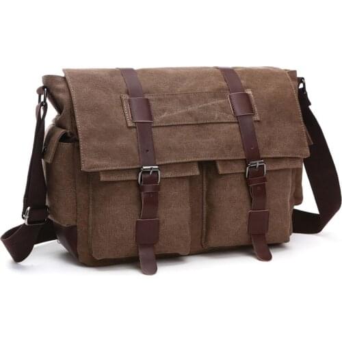 Men Business Messenger Bags For Men Shoulder Bag vintage Canvas Crossbody Pack Retro Casual Office Travel Bag