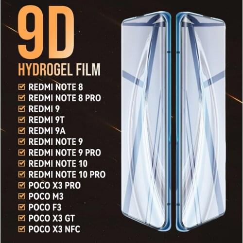 Hydrogel Film For Xiaomi Redmi 9 9T 9A Note 5 8 9 10 POCO X3 Pro GT NFC M3 F3 Phone Accessories Full Coverage Protective Glass