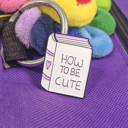 HOW TO BE CUTE ! Cartoon Book Brooches Enamel Metal Blue Pin Buckle Denim Jackets Bag Pin Badge Jewelry Gift for Kids Girl