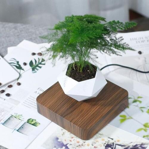 Levitating Air Bonsai Pot Rotation Flower Pot Planters Magnetic Suspension Floating Pot Potted Plant Home (Without plants)