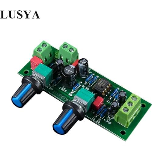 Lusya OPA2604 Low Pass Filter Bass Subwoofer Pre-AMP Amplifier Board With Bass Volume Adjustment