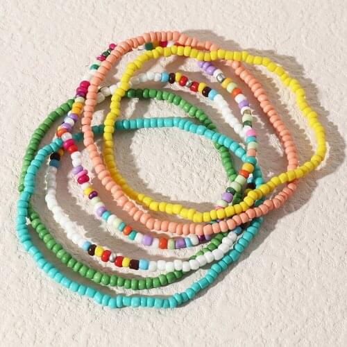 Fashion Bohemia Chain Handmade Colorful Seed Beads Anklets Bracelets for Women Beach Foot Jewelry Leg Chain Ankle Bracelets