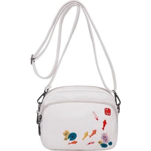 Fashion Embroidery Crossbody Bags for Women 2021 High Quality Soft Leather Handbag Designer Female Mini Shoulder Messenger Bags