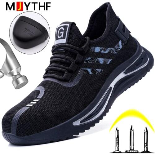 2021 New Work Safety Shoes Puncture-Proof Work Sneakers Male Indestructible Shoes Footwear Mens Steel Toe Shoes Work Boots Men