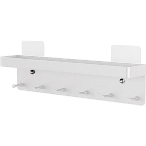 Wall Mount Key Holder Hanging Key Shelf Sundries Rack Hanger Metal Mail Organizer Decorative with 6 Hooks