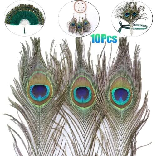10Pcs/Lot Natural Big Eyes Peacock Feathers for Crafts Party 25-30CM DIY Jewelry Accessories Wedding Home Plume Decoration Craft