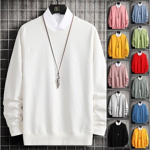 2020 New Hoodies Fashion Korean Style Streetwear Long sleeve Solid color pullover Men Sweatshirts Casual Harajuku Men Clothing