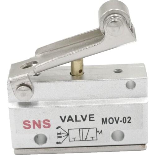 MOV-02 G1/8" 2/3 Way Roller Lever Wheel Switch Pneumatic Mechanical Valve