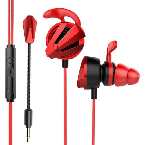 3.5mm In-ear Wired Earphones G12 Games Gaming Headsets Volume Control Wire Control PC Gamer Headphones With Dual Microphone