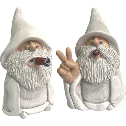 Garden Gnomes 3d Figurines Dwarf Resin Crafts Miniature Outdoor Decorations White Statue Decorative Ornaments Home Decor