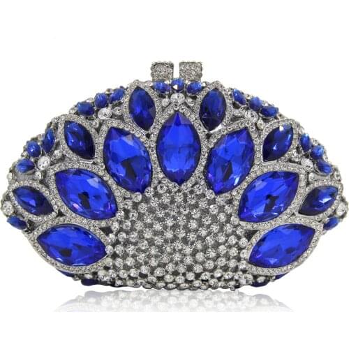 16x12CM Rhinestone Bag Corrugated Metal Horse Eye Glass Crystal Evening Bag Diamond Women Clutch Bag a6886
