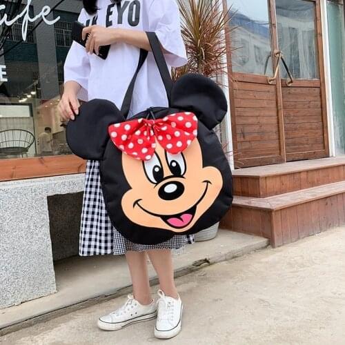 Disney cartoon Minnie Mickey print super large capacity shoulder bag travel bag fashion anime womens shoulder bag handbag
