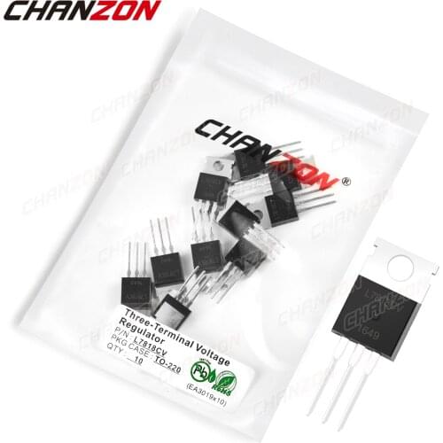 10Pcs L7818CV TO-220 Three-Terminal Voltage Regulator Transistor Bipolar Junction BJT Tube Fets Integrated Circuits