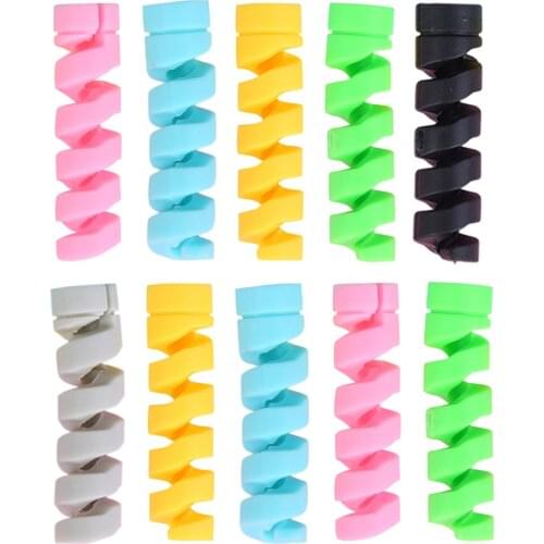 10pcs Spiral Cable Protector Saver Cover For Earphone Wire Charger Cable Cord Protector For Headphone Headset Earphone