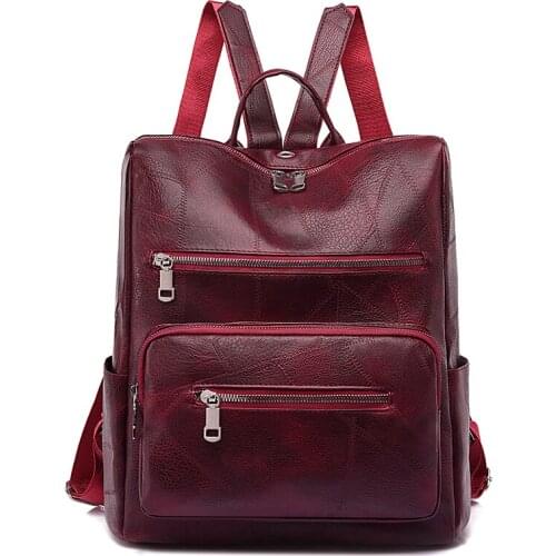 PU Leather Womens Backpack Girl Schoolbag Rucksack Fashion Travel Backpack Shoulder Bag Academy Bagpack