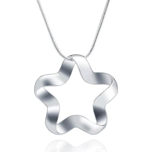 Charms Pretty Creative stars Pendant 925 Sterling Silver Necklace For Women fashion Jewelry Christmas gifts Wedding party
